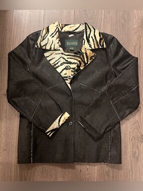 Danier Leather Jacket Animal Print